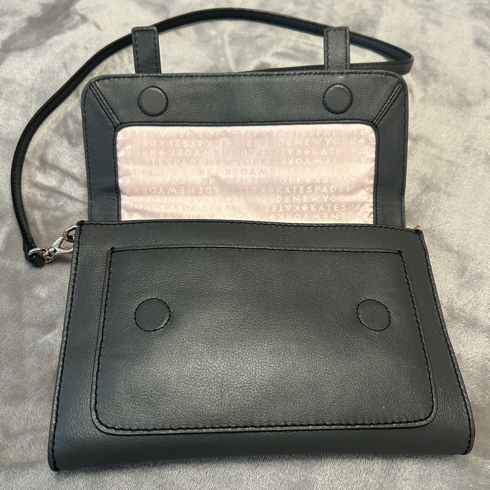 kate spade Gray Leather Buckle Crossbody Bag - Picture 6 of 13